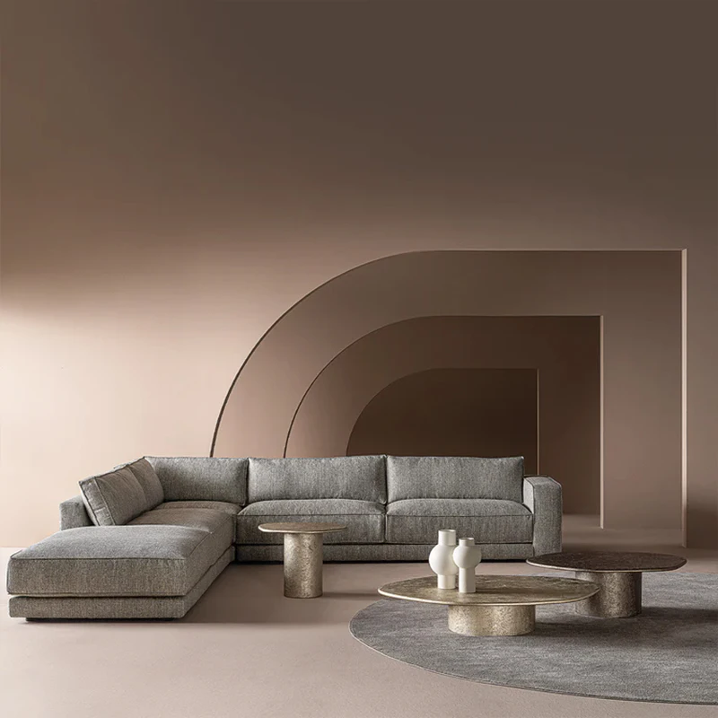 Designer irregular-shaped coffee table luxury retro brass color vintage wabi-sabi style antique art side table